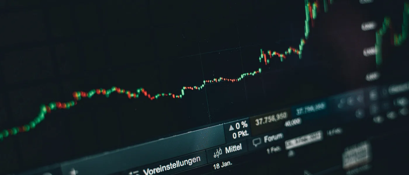 Financial market chart representing alternative investment fund activity