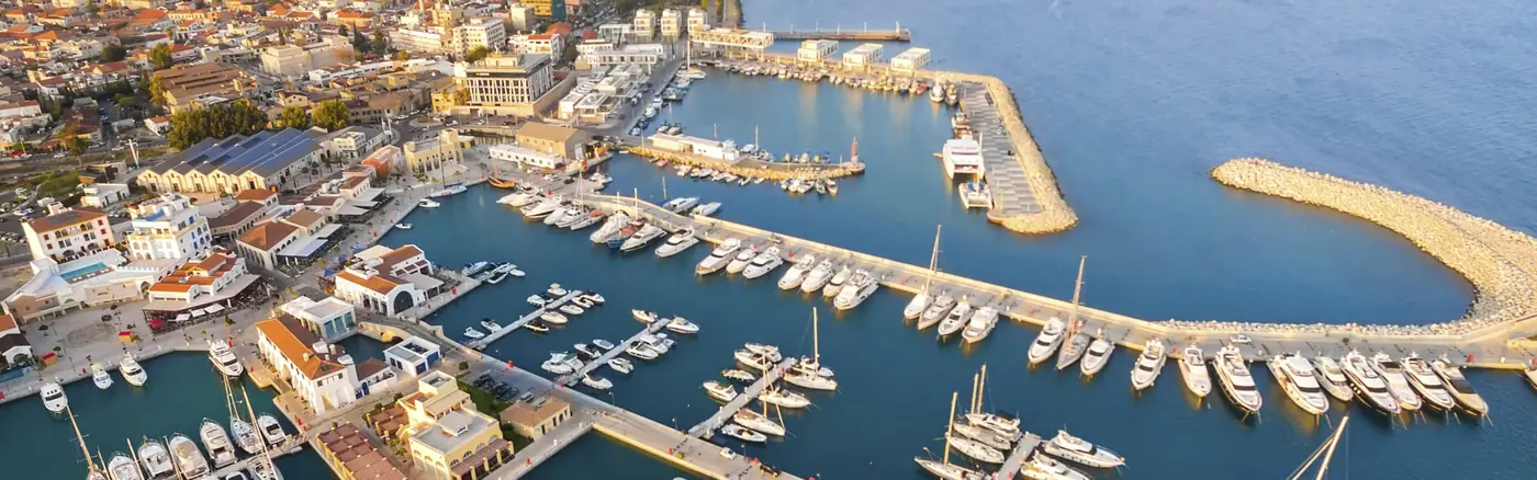 Aerial view of Limassol Marina in Cyprus